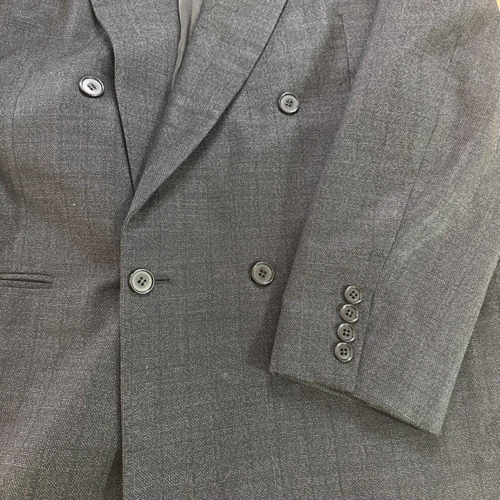 Vintage Antonio Parillo Black Wool Double Breasted Suit Sz 42R Pants 38 x 30 - Picture 2 of 16